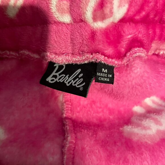 Barbie Women's Soft Pink Fleece Shorts Tie Elastic Waist Barbiecore Comfy Cute M - Picture 7 of 9